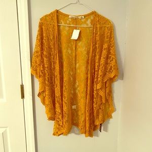 Mustard Lace Cardigan NWT